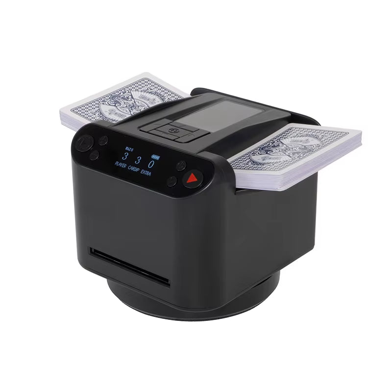 Automatic Playing Card Shuffler & Dealer Machine with OLED Display, 5200mAh Rechargeable Battery