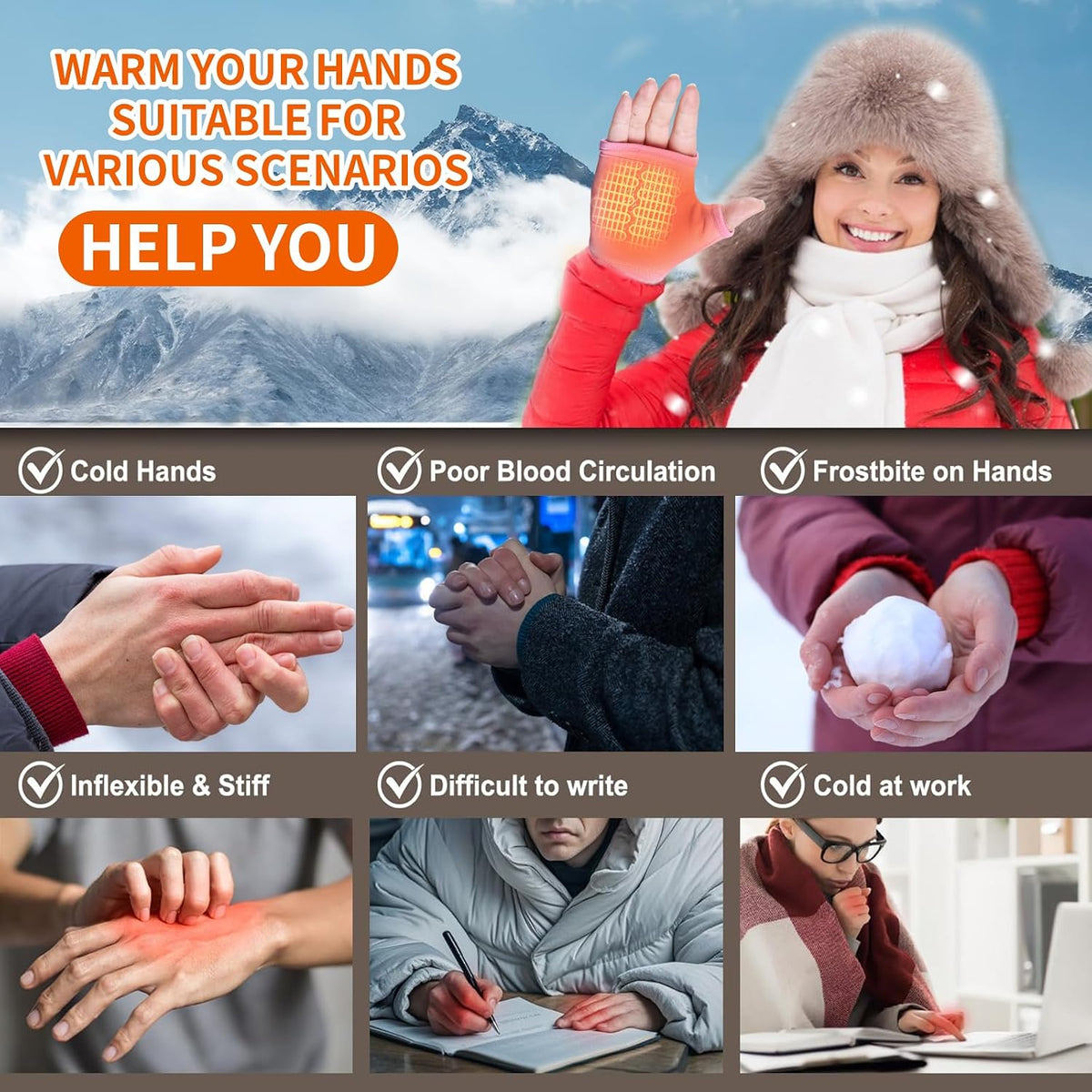 Rechargeable Heated Fingerless GlovesRechargeable Heated Fingerless Gloves