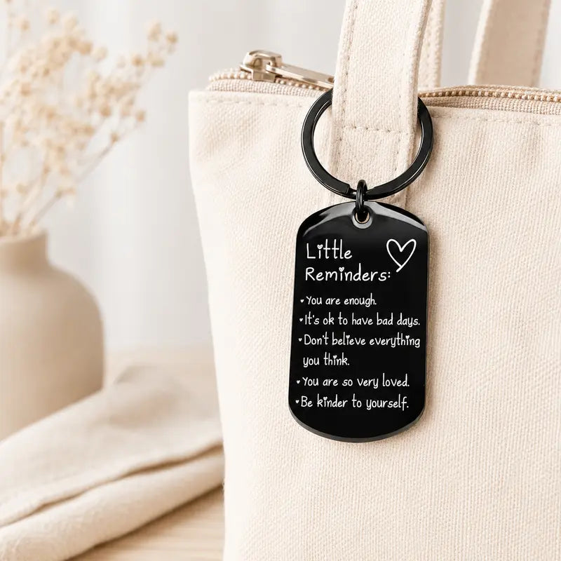 Women'S Minimalist Lightweight "You Are Enough" Slogan Keychain - Unisex Fashion Accessory, Daily Wear Item, Womens Gifts for Friends