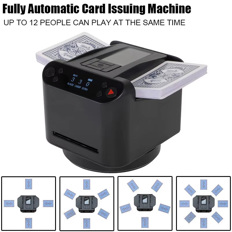 Automatic Playing Card Shuffler & Dealer Machine with OLED Display, 5200mAh Rechargeable Battery
