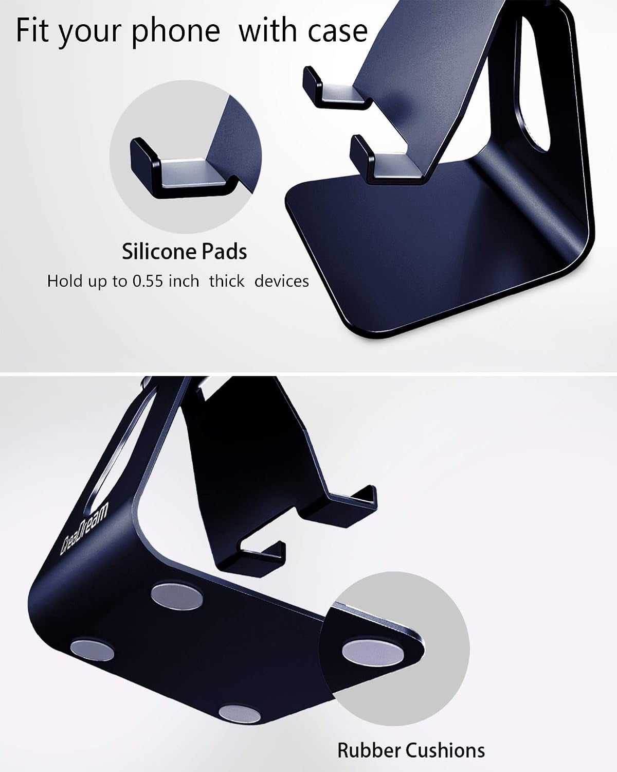 Aluminum Cell Phone Stand, Adjustable Phone Holder for Desk