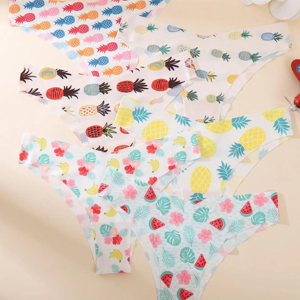 Women'S Floral Heart Leopard Print Everyday Wear Underwear Set, 3/4/6/7/8/10/12 Pieces, Casual Fitted Design, All Seasons Comfortable Panties, Lingerie, Casual Comfy Panty