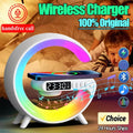 G Atmosphere Goodnight Light Wireless Charger Speaker Clock 6 Lighting Modes for Iphone 15 14 13 Samsung Fast Charging Station