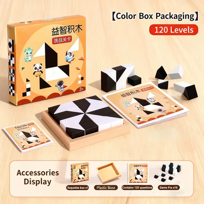 120 Level Block Cube Puzzle with Storage Hidden Geometric Shape Pattern 3D Thinking Training Montessori Education Children Toys