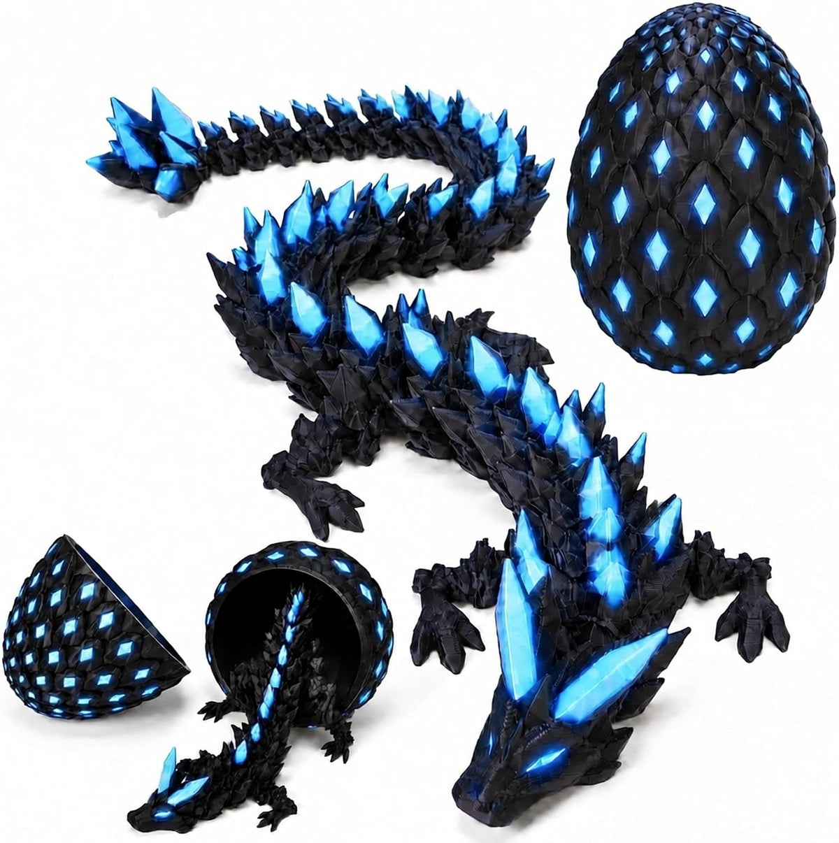 3D Printed Dragon Eggs Glow in the Dark Dragon Eggs with Dragon Toy 3D Printed Animals for Goodie Bag Fillers Pinata Stuffers for Kids Teens Treasure Box Toys for Classroom