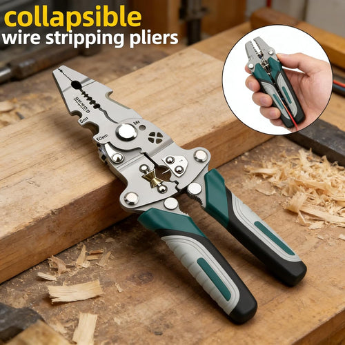 18 in 1 Heavy Duty Multi Tool Pliers, Folding Electrician Hand Tool with Non Slip Handle for Electrical Repair and DIY