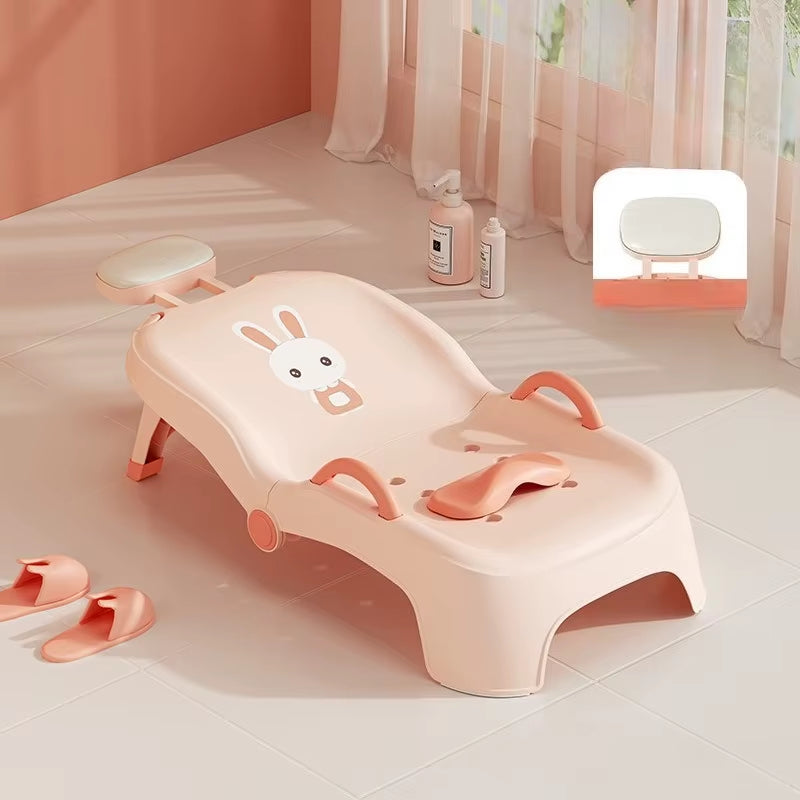 Foldable Children's Hair Washing Lounge Chair - Cute Cartoon Design for Home Use
