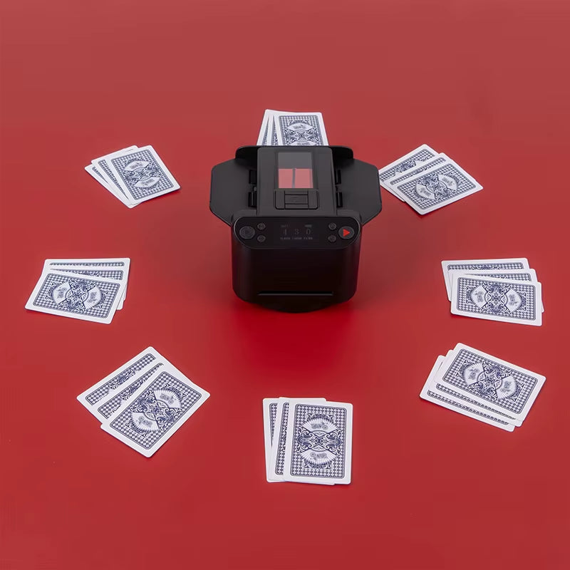 Automatic Playing Card Shuffler & Dealer Machine with OLED Display, 5200mAh Rechargeable Battery