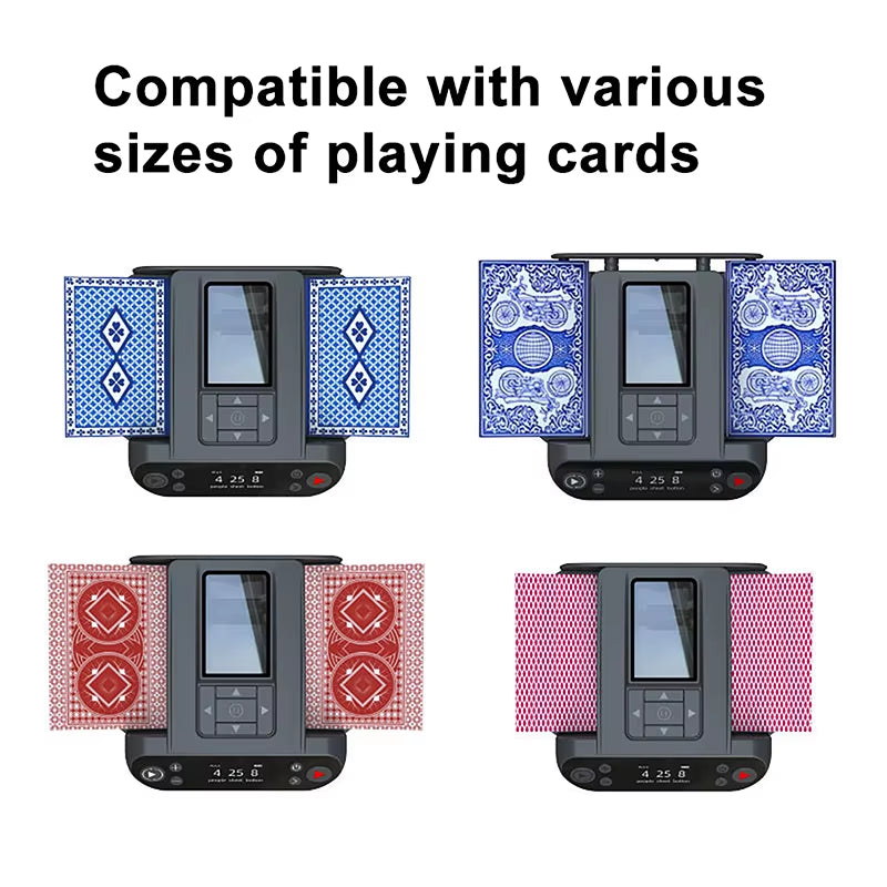 Automatic Playing Card Shuffler & Dealer Machine with OLED Display, 5200mAh Rechargeable Battery