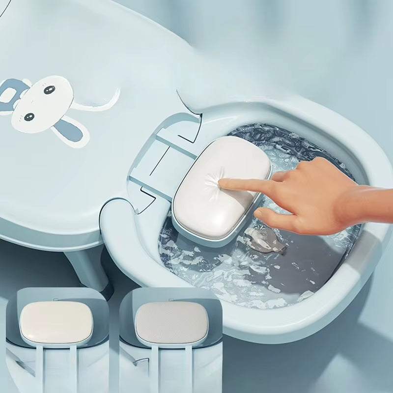Foldable Children's Hair Washing Lounge Chair - Cute Cartoon Design for Home Use